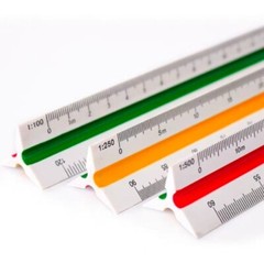 30cm/12&Prime; Solid Plastic Metric Triangular Scale Ruler Architect Engineers 1PC