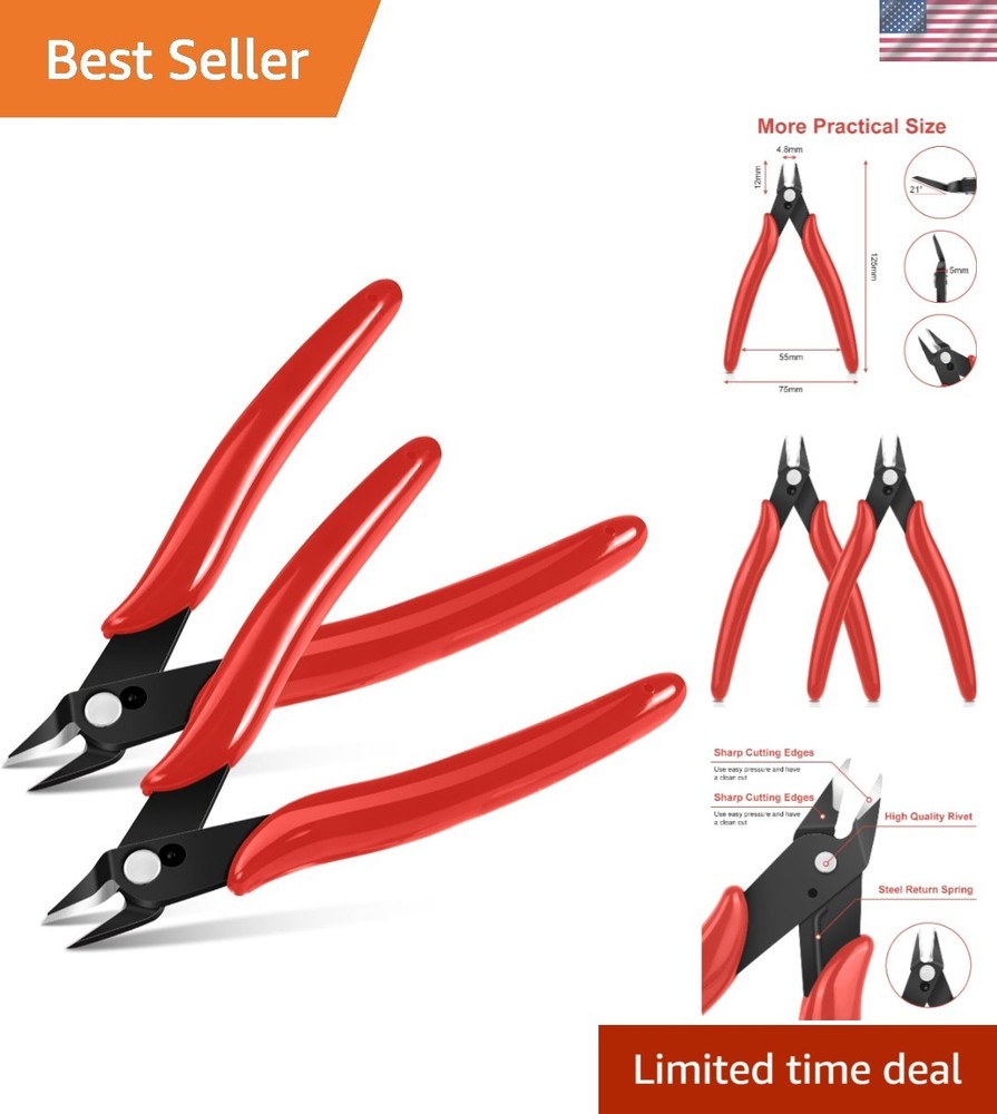 Compact 2PCS Spring-Loaded Wire Cutters – Ultimate Tool for Crafts and Repairs