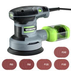 WORKPRO 5&Prime; Random Orbit Sander 6 Variable Speeds Sander 7000 to 14000 RPM 2.5Amp