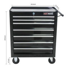 Mobile Workbench Rolling Tool storage Cabinet w/7 Drawers Single Door Tool Chest