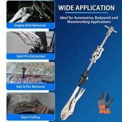 Locking Pliers Slide Hammer Puller Set, 9.8 in Locking Pliers 2 lb Slide Hamm…