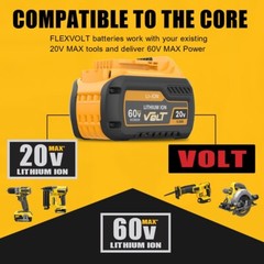 60Volt Replacement for DEWALT FLEXVOLT 9.0Ah 60V/20V MAX Battery /Charger DCB609