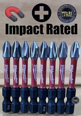 Phillips PH2 Milwaukee Shockwave Impact Duty 8 Bit Set Screw Driver Bits