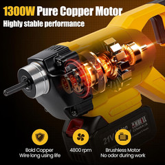 Cordless Concrete Vibrating Tool with 2X3000Mah Batteries Included,1300W Brushle