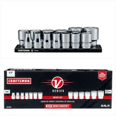 CRAFTSMAN V-SERIES STANDARD Socket Set SAE 1/2 Inch Drive, 13 Piece CMMT17380V