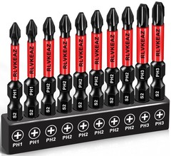 10Pack Phillips Bits #1#2#3 Impact Magnetic, 2 Inch Phillips Head Drill & Scr…