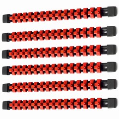 6 Pc Abs Socket Organizer 3/8 Inch Drive Socket Rail Holders Heavy Duty Socket R