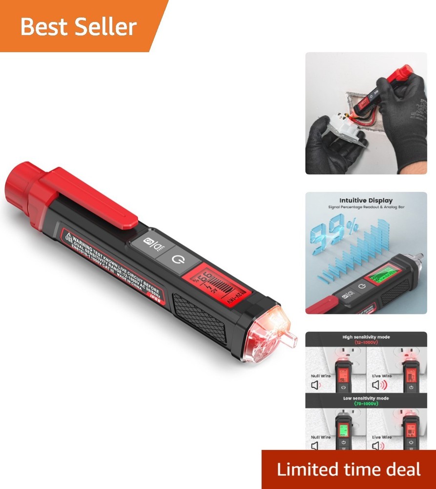 Pen Style Non-Contact Voltage Detector with Flashlight and Auto Power Off