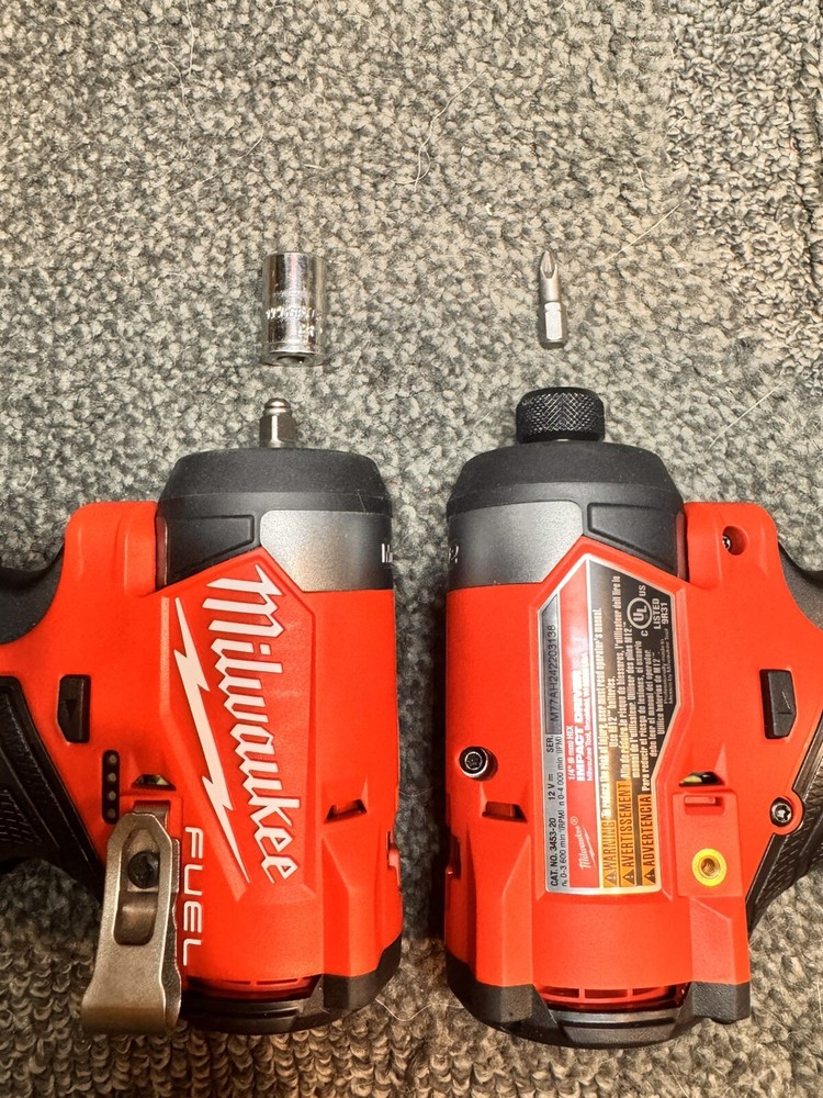 MODIFIED Red 1/4” Square Socket Drive Milwaukee 3453 ( 2552-20 Stubby Impact)