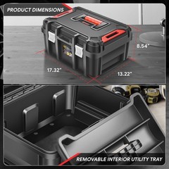 Workshop Garage Household Lockable Tool Box Organizer Storage w/ Removable Tray