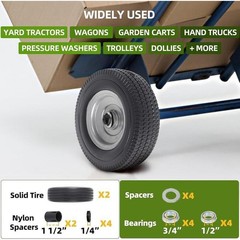 2-Pack 10&Prime; Solid Wheel Replacement 4.10/3.50-4 Flat Free Tire and Wheel