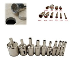 Diamond Drill Bit Set 10pcs Carbide Tipped Hole Saw for Glass/Tile Drilling