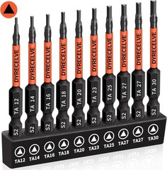 10-Pack Triangle Screwdriver Set – Premium S2 Steel Triangle Bit Set (2.56&Prime; Long