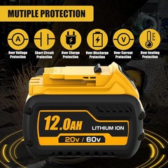 2Pack 12.0Ah for Dewalt FLEXVOLT 20V/60V MAX Battery and Charger DCB609 DCB606-2