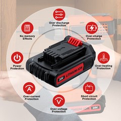1-2PCS Lithium-ion 8.0Ah Battery for BLACK & DECKER 20 Volt LBXR20 LBX20 LB20