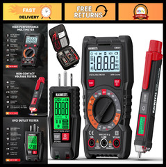 Electrical Test Kit – Digital Multimeter, Non-Contact Voltage Tester & GFCI Test