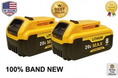 2Pack Lithium Ion Battery Replacement for 20V Max 8.0AH DCB205 DCB206 DCB200