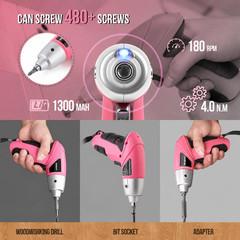 Small Electric Screwdriver, Mini Drill Set, Rechargeable 3.6V Cordless Screwdriv