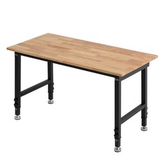 Adjustable Workbench,1500 lbs Capacity,48 x 24 Inch Oak Wood Top Workbench with