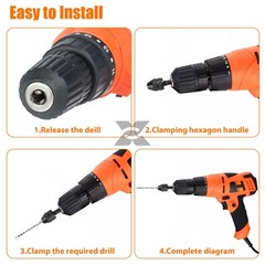 2x Keyless Chuck Conversion 1/4&Prime; Hex Shank Adapter Drill Bit Quick Change Driver