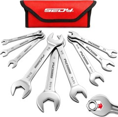Super Thin Open-End Wrench Set,SAE & Metric,Slim 3 mm Thickness for Tight Spaces