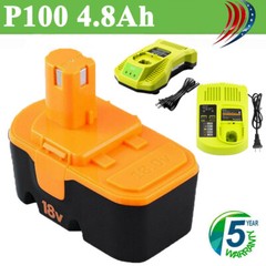 1-2Pack 4.8Ah for Ryobi Replace 18V PLUS NIMH P100 P117 ABP1801 Battery