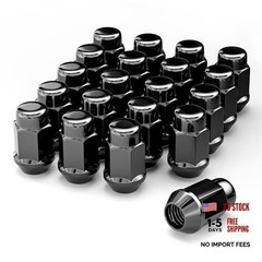 M12x1.5 Lug Nuts, 1.4 inch Tall Closed End Bulge Acorn Lug 1.4 inches Black