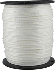 1/8&Prime; White Polyester Rope, Solid Braid Dacron Utility Rope, 1000 Ft Spool, Low S