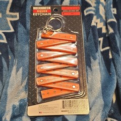Roughneck Folding Meter Stick Keychain Magnetic Closure 20in 50cm Orange Plastic