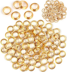 100 Sets Copper Grommets Eyelets, Gold 3/8-Inch 3/8&Prime; Grommet Solid Brass Metal E