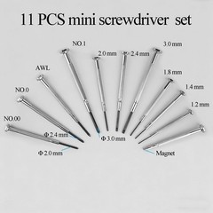 11PCS Small Precision Screwdriver Set, Premium Mini Small, Silver and Black