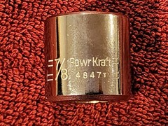 Powr-Kraft 4847 T Socket 7/8&Prime; 3/8&Prime; Dr. 12 Pt, USA. New Old Stock