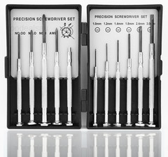 11PCS Small Precision Screwdriver Set, Premium Mini Small, Silver and Black