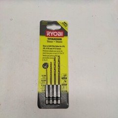 RYOBI Titanium Pilot Drill Bit Set Hex Shank High Speed Steel 4 Piece