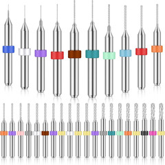 Lothee 30 Pcs Micro Drill Bits Set Tungsten Carbide PCB Jewelry,0.1-3.0 Mm | Sha