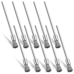10 Pcs Small Wire Brush Extended Wire Brush for Drill Stainless Steel Wire Brush