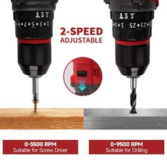Cordless Brushless Drill Driver Kit with Battery & Charger For Milwaukee M18.