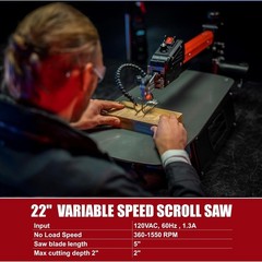 Bucktool 22 Inch Variable Speed Scroll Saw, 1.3A Scroll Saw for Woodworking