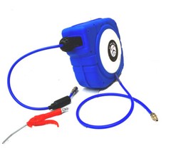 Wall Mount 50&prime; x 3/8&Prime; Retractable PU Air Hose with Auto Rewind Hose Reel
