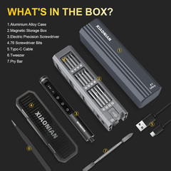 3.7V Precision Electric Screwdriver Set,76 in 1 Magnetic Storage Mini Electric S