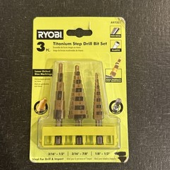 RYOBI titanium Step Drill Bit Set (3-Pieces)