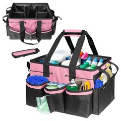 Cleaning Caddy Tote with Removable Dividers – 17.8×12.2×9.3in Waterproof Tool…