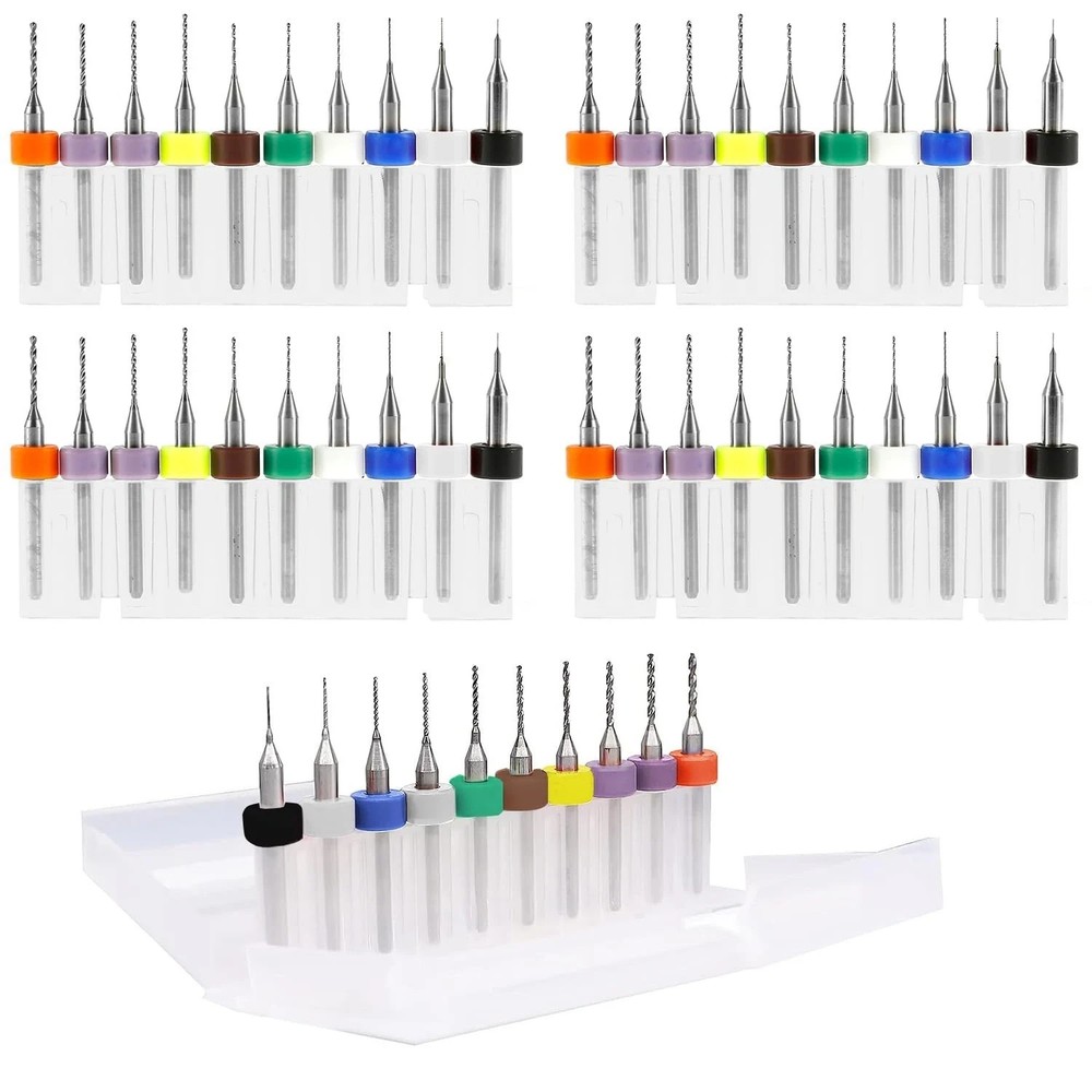 40Pcs PCB Micro Drill Bits Set, 0.1mm-1.0mm, Shank Spiral Tungsten Steel Carb…
