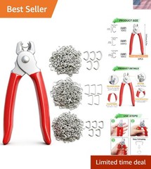 Complete Hog Ring Tool Set with 285 Pieces – Ideal for Crafting & Pet Cages
