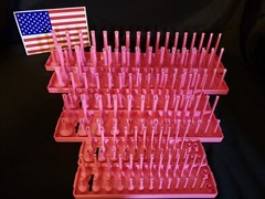 Hansen 6 Pc Socket Tray Metric SAE Tool Rack Holders 1/4&Prime; 3/8&Prime; 1/2&Prime; Pink USA