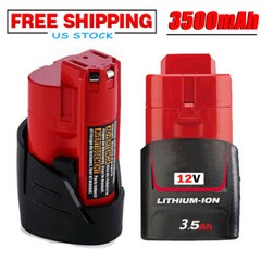 2Pack 3.5Ah Replace MILWAUKEE 12Volt 48-11-2411 Lithium Ion Battery 48-11-2420