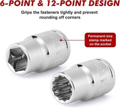 Drive Master Impact Socket and Flex Socket Set, Include Deep, Mid-Length, Shall