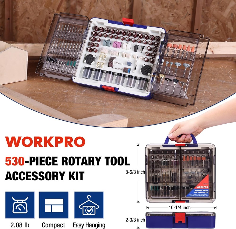 WORKPRO 530-Piece Rotary Tool Accessory Kits Ideal DIY gift for birthdays USA