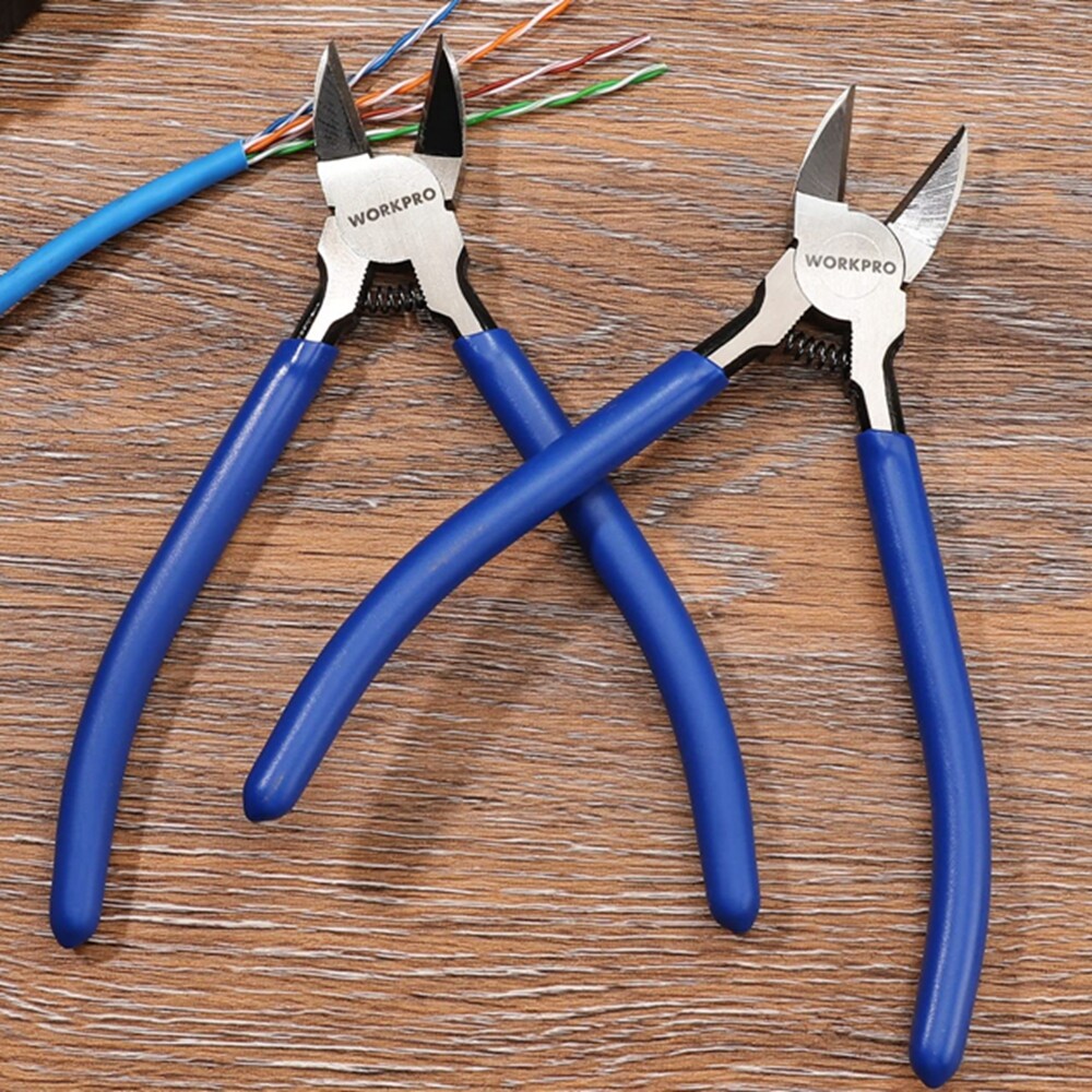 2PC Wire Cutter Precision Flush Cutter Spring Loaded Side Sharp Diagonal Cutters
