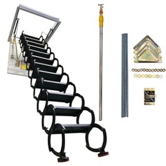 Black Pull Down Attic Ceiling Ladder 27.56 »x39.37 » Ceiling Mounted Loft Stairs